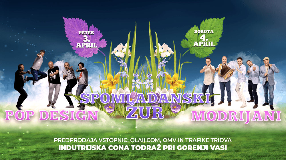 Spomladanski žur // POP DESIGN // MODRIJANI - PRESTAVLJENO